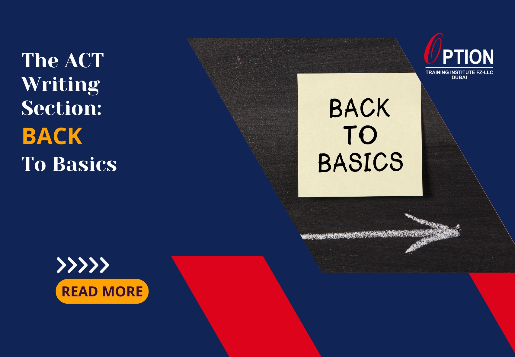 The ACT Writing Section: Back to basics. Learn with 'OPTION'