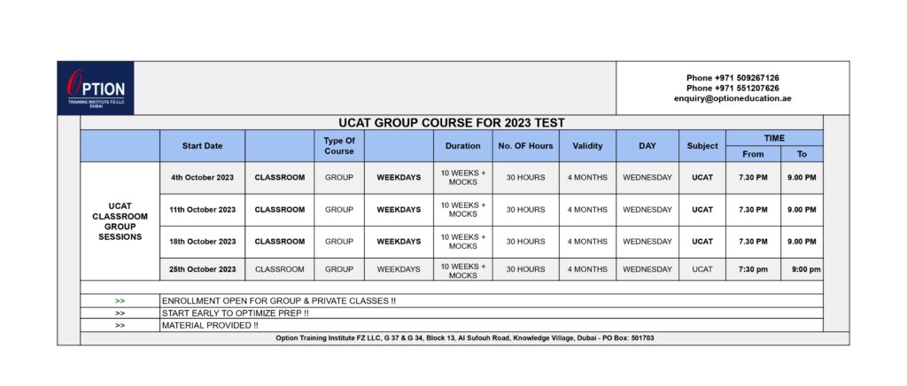 UCAT GROUP COURSE FOR 2023 TEST