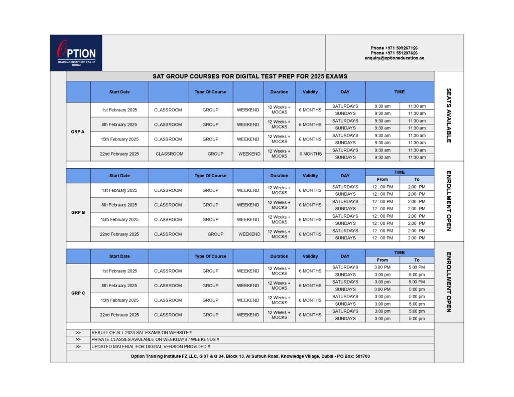 sat prep dubai