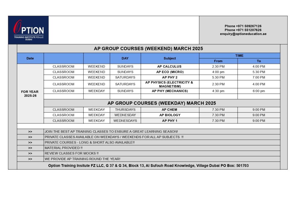 advanced placement prep in dubai