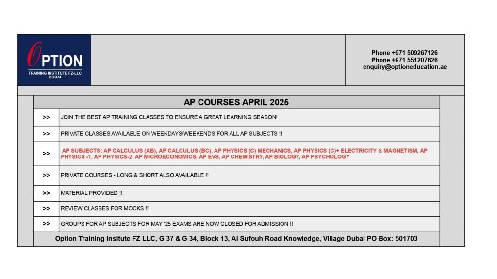 advanced placement prep in dubai
