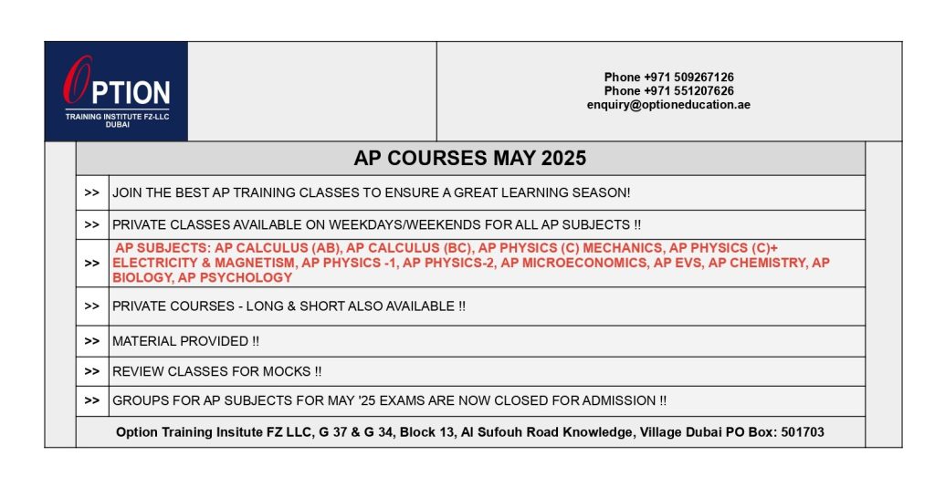 Ap classes in dubai