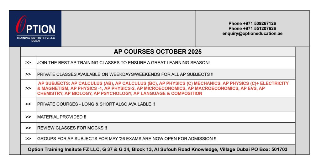 AP Courses October 2025