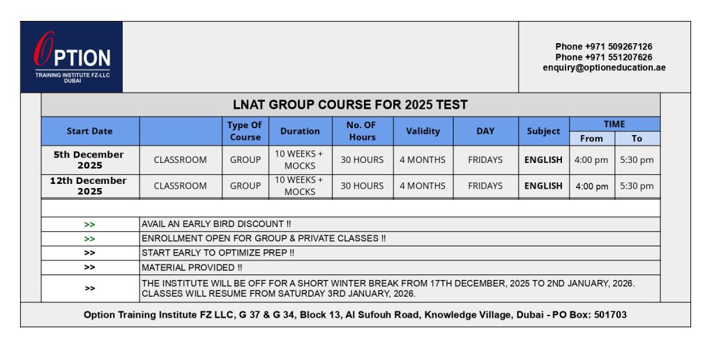 LNAT Preparation in Dubai