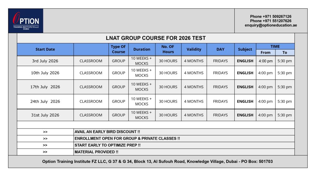 LNAT Test Preparation in Dubai
